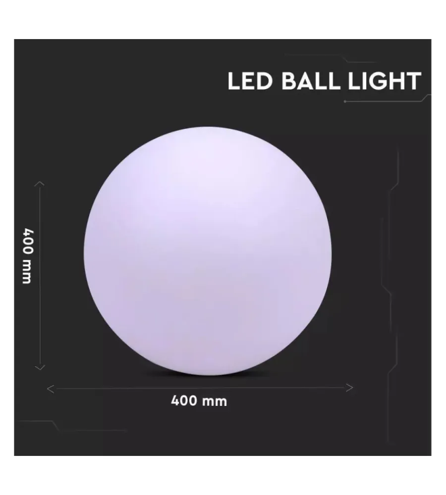 Illuminazione Per Esterno|Sfera decorativa da esterno luminosa ed rgb ricaricabile 40x40x39 cm