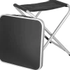 Online Sgabello con ripiano "hoggy set" in alluminio e poliestere nero 40x40x43 cm Campeggio