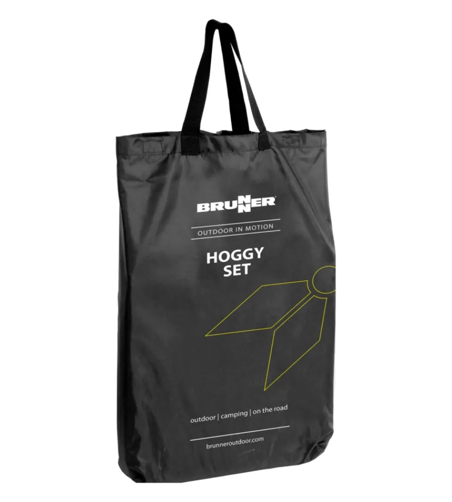 Online Sgabello con ripiano "hoggy set" in alluminio e poliestere nero 40x40x43 cm Campeggio