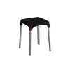 Accessori Bagno|Sgabello da bagno quadrato colore nero, 30,5x30,5x42,5 cm