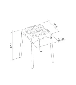 Clearance Sgabello da bagno quadrato, bianco Accessori Bagno