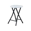 Campeggio-EuroGarden Sgabello da campeggio pieghevole in polietilene bianco 33x29,5x46 cm