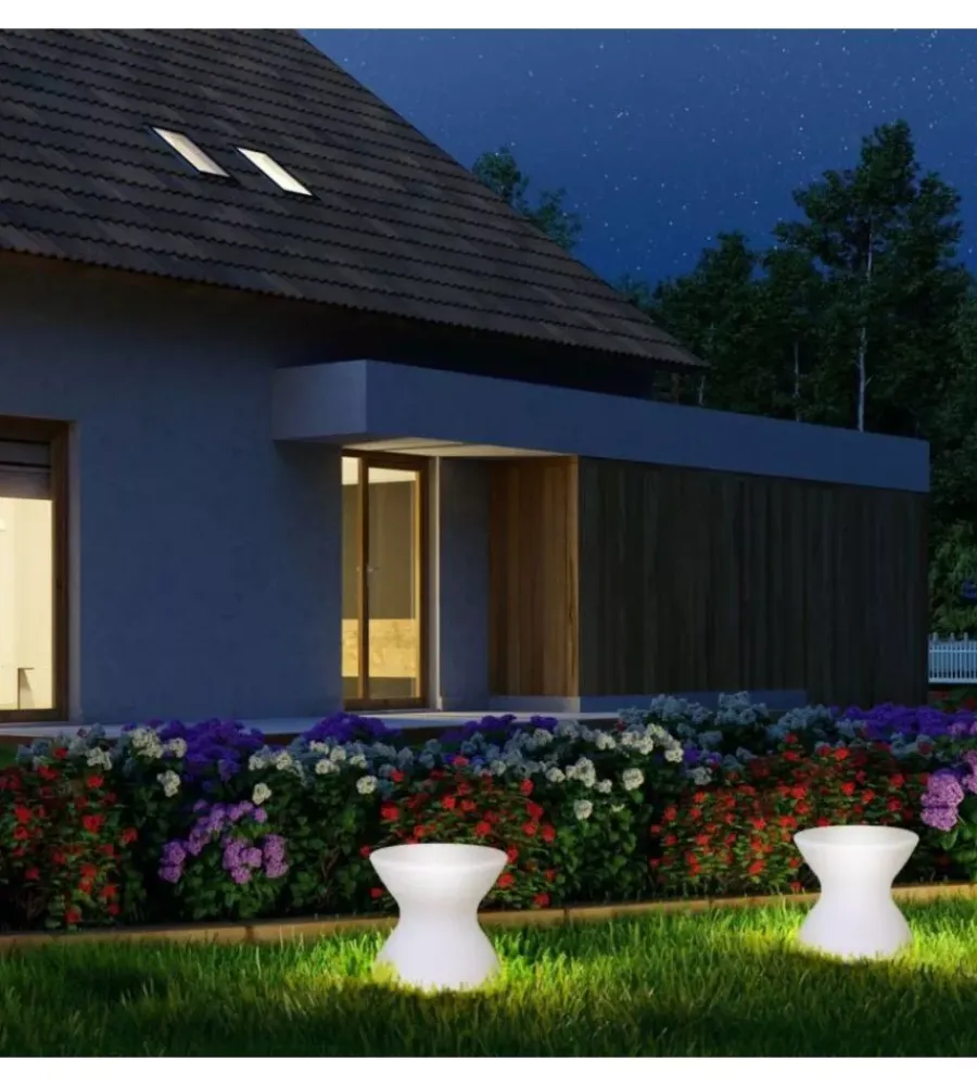 Illuminazione Per Esterno|Sgabello luminoso led ricaricabile rgb 3w