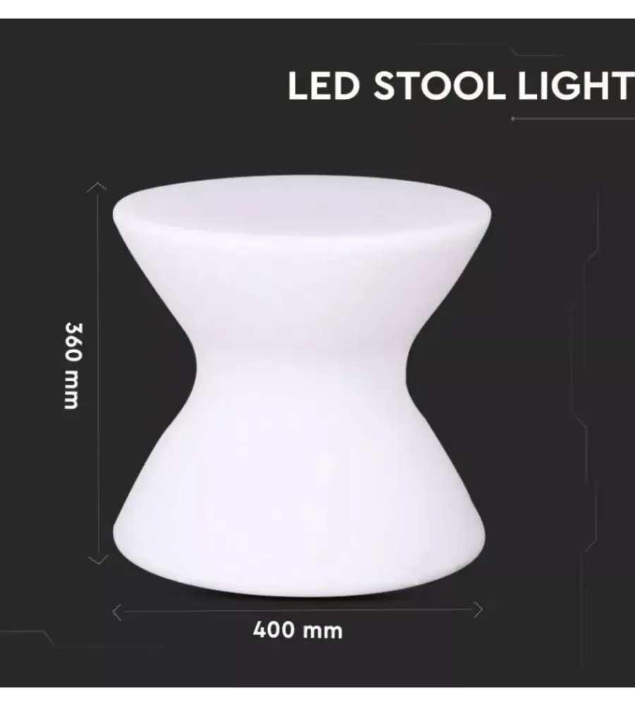 Illuminazione Per Esterno|Sgabello luminoso led ricaricabile rgb 3w
