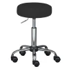 Sedie E Sgabelli|Sgabello pu nero girevole con ruote, 33x33x50-66 cm