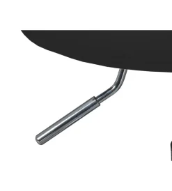 Sedie E Sgabelli|Sgabello pu nero girevole con ruote, 33x33x50-66 cm