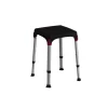 Accessori Bagno- Sgabello regolabile da bagno quadrato nero, 30,5x30,5x39/54 cm