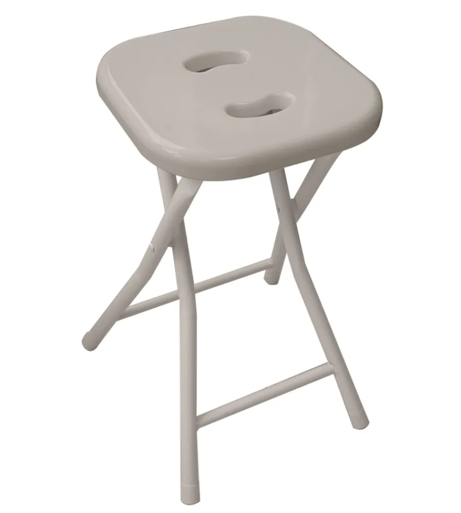 Accessori Bagno- Sgabello richiudibile colore tortora.