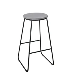 Sedie E Sgabelli-BellaHome Sgabello rotondo "industrial" grigio 32x32x71 cm