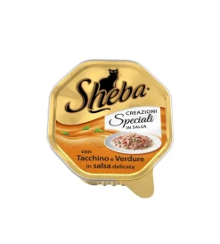 Alimenti Umido Gatto|Sheba creazioni speciali in salsa con tacchino e verdure in una salsa delicata