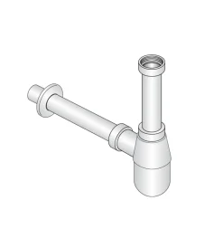 Sifoni|Sifone a bottiglia 1 1/4" in abs cromato, per bagno