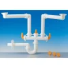 Sifoni|Sifone salvaspazio "lira" a "s" 2 vasche 1 1/2" x 40 mm., per cucina