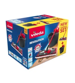 Lavapavimenti-Vileda Sistema lavapavimenti "revolution box" con due panni in microfibra