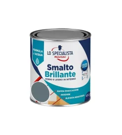 Smalti All' Acqua- Smalto acqua brillante 0,5 lt. grigio scuro