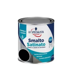 Smalti All' Acqua|Smalto acqua satinato 0,5 lt. nero
