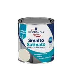 Smalti All' Acqua- Smalto acqua satinato 0,5 lt. bianco ghiaccio