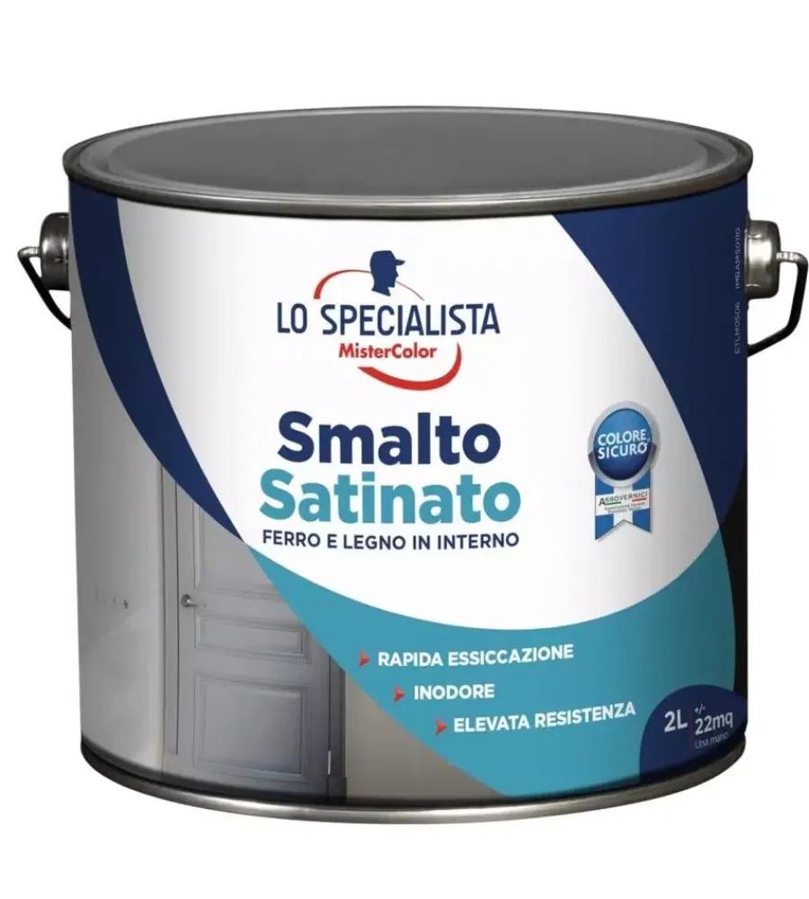 Smalti All' Acqua- Smalto acqua satinato 2 lt. bianco