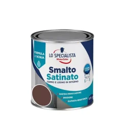 Smalti All' Acqua|Smalto acqua satinato 0,5 lt. marrone