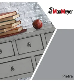 Max Meyer Smalti All' Acqua|Smalto all'acqua acril-poliuretanico "brillante" colore grigio pietra, 125 ml