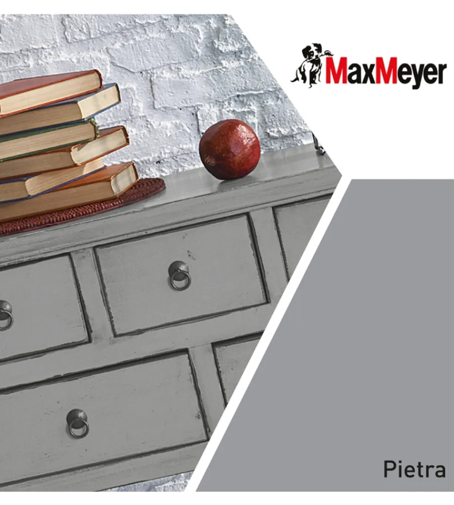 Max Meyer Smalti All' Acqua|Smalto all'acqua acril-poliuretanico "brillante" colore grigio pietra, 125 ml