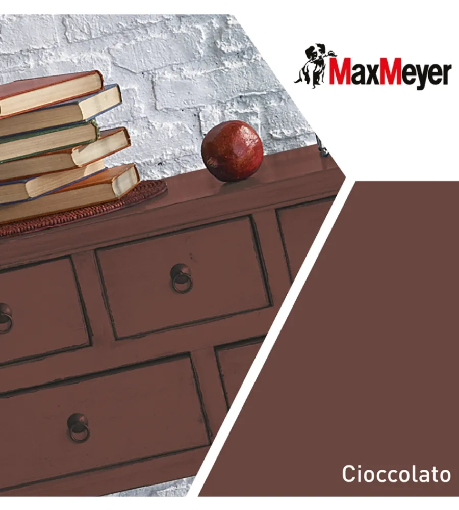 Max Meyer Smalti All' Acqua|Smalto all'acqua acril-poliuretanico "brillante" colore cioccolato, 125 ml