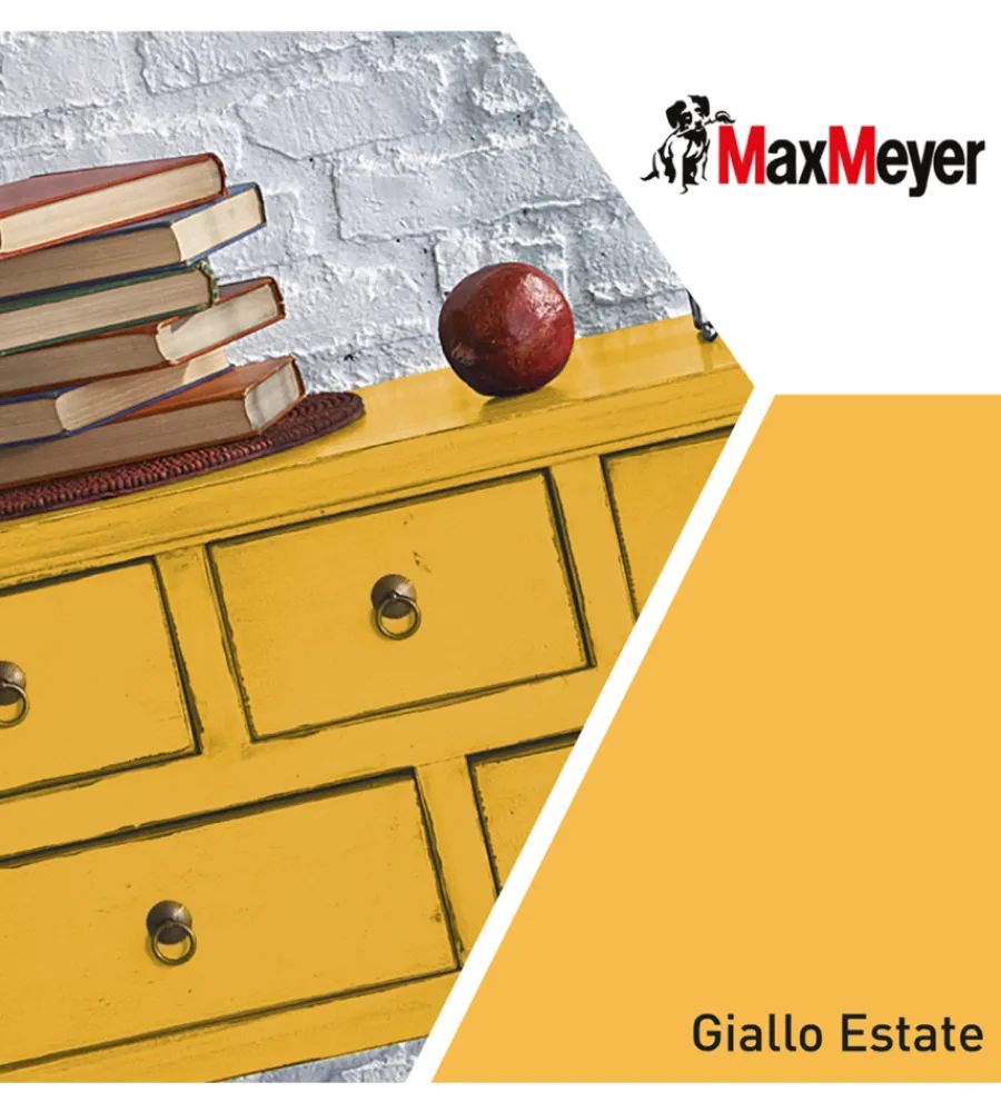 Max Meyer Smalti All' Acqua|Smalto all'acqua acril-poliuretanico "brillante" colore giallo estate, 125 ml