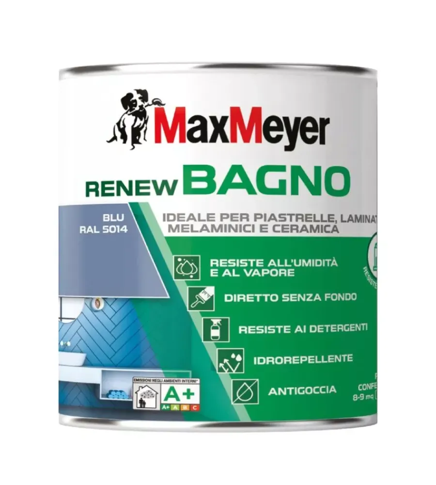 Smalti Speciali-Max Meyer Smalto all'acqua bagno "renew" blu 0,75 lt