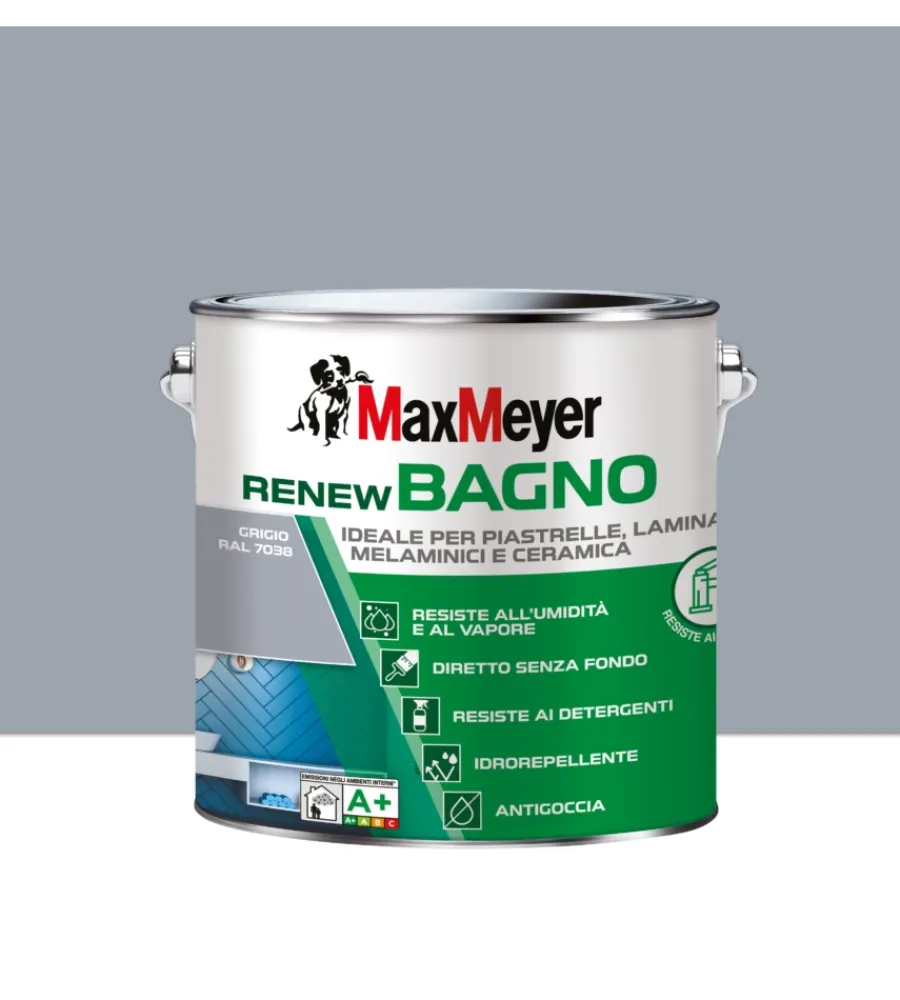 Outlet Smalto all'acqua bagno "renew" grigio 2 lt Smalti Speciali