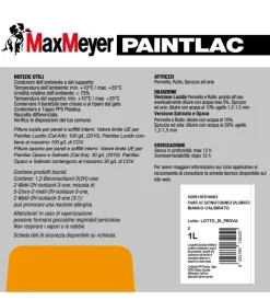 Tintometria|Smalto murale max meyer "paintlac" colore bianco satinato, 1 litro