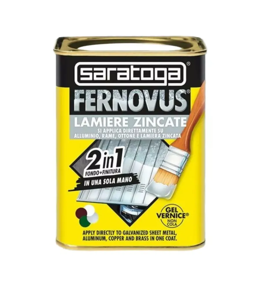 Saratoga Smalti Antiruggine|Smalto protettivo per lamiere zincate "fernovus" marrone 750 ml