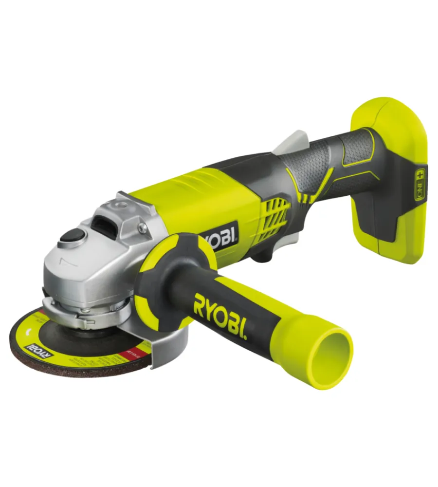Smerigliatrici-Ryobi Smerigliatrice angolare a batteria "r18ag-0" mola da 115mm 18v solo corpo macchina