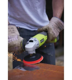 Smerigliatrici-Ryobi Smerigliatrice angolare a batteria "r18ag-0" mola da 115mm 18v solo corpo macchina
