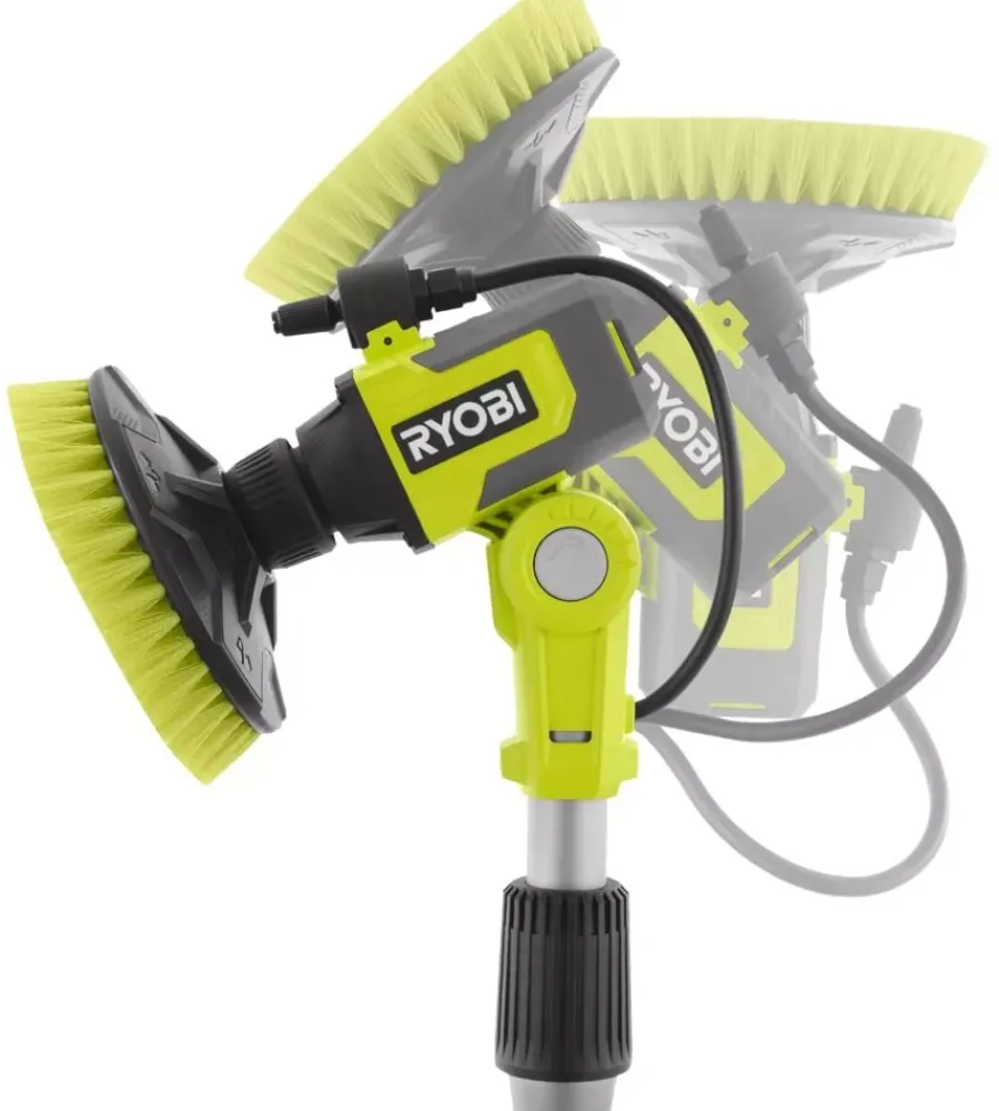 Attrezzatura Giardinaggio-Ryobi Spazzola telescopica con risciaquo - rwts18-0 - - solo corpo macchina