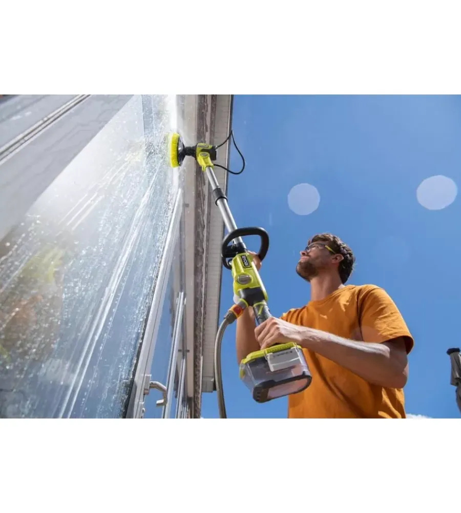 Attrezzatura Giardinaggio-Ryobi Spazzola telescopica con risciaquo - rwts18-0 - - solo corpo macchina