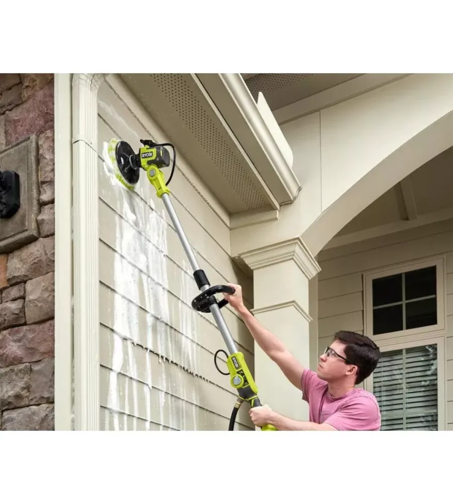 Attrezzatura Giardinaggio-Ryobi Spazzola telescopica con risciaquo - rwts18-0 - - solo corpo macchina