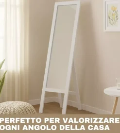 Decorazione Pareti-BellaHome Specchio da terra con cornice bianco 33x150 cm