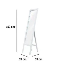 Decorazione Pareti-BellaHome Specchio da terra con cornice bianco 33x150 cm