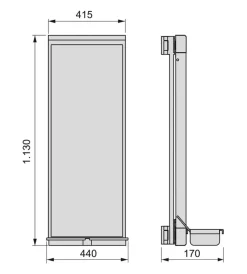 Best Specchio estraibile per armadio color moka, 1130x415 mm Armadi