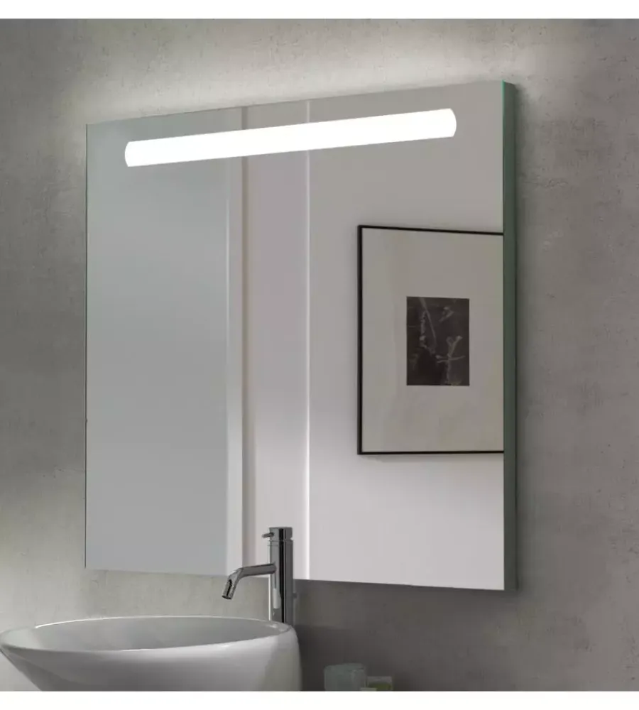 Accessori Bagno-Emuca Specchio "pegasus" con illuminazione led frontale, 60x70 cm