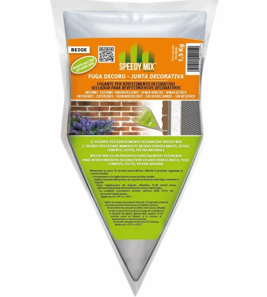 Cementi Malte E Intonaci- Speedy mix fugante per rivestimento decorativo beige - 1,5 kg.