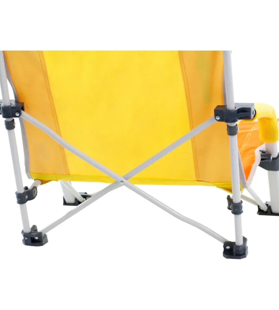 Campeggio-Brunner Spiaggina pieghevole "bula" in acciaio e poliestere giallo e arancione 57x50x73,5 cm