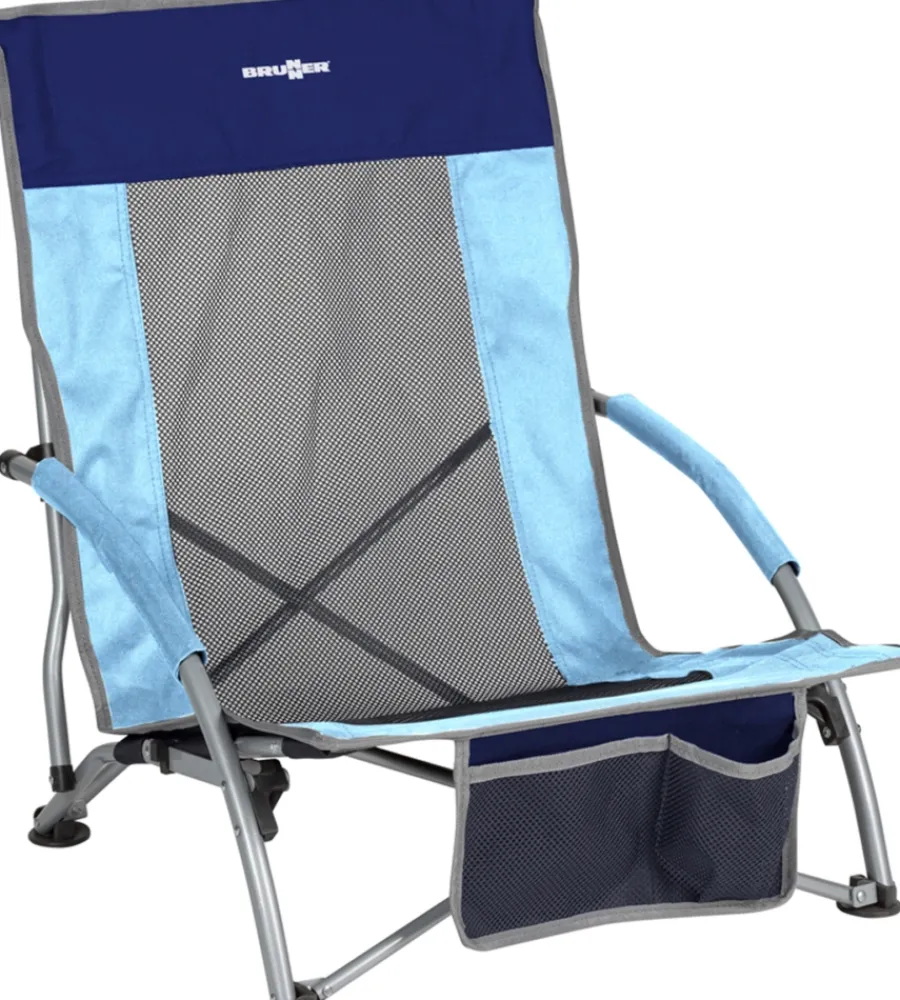 Campeggio-Brunner Spiaggina pieghevole "cuba airback" in acciaio e poliestere blu e azzurro 57x43x64 cm