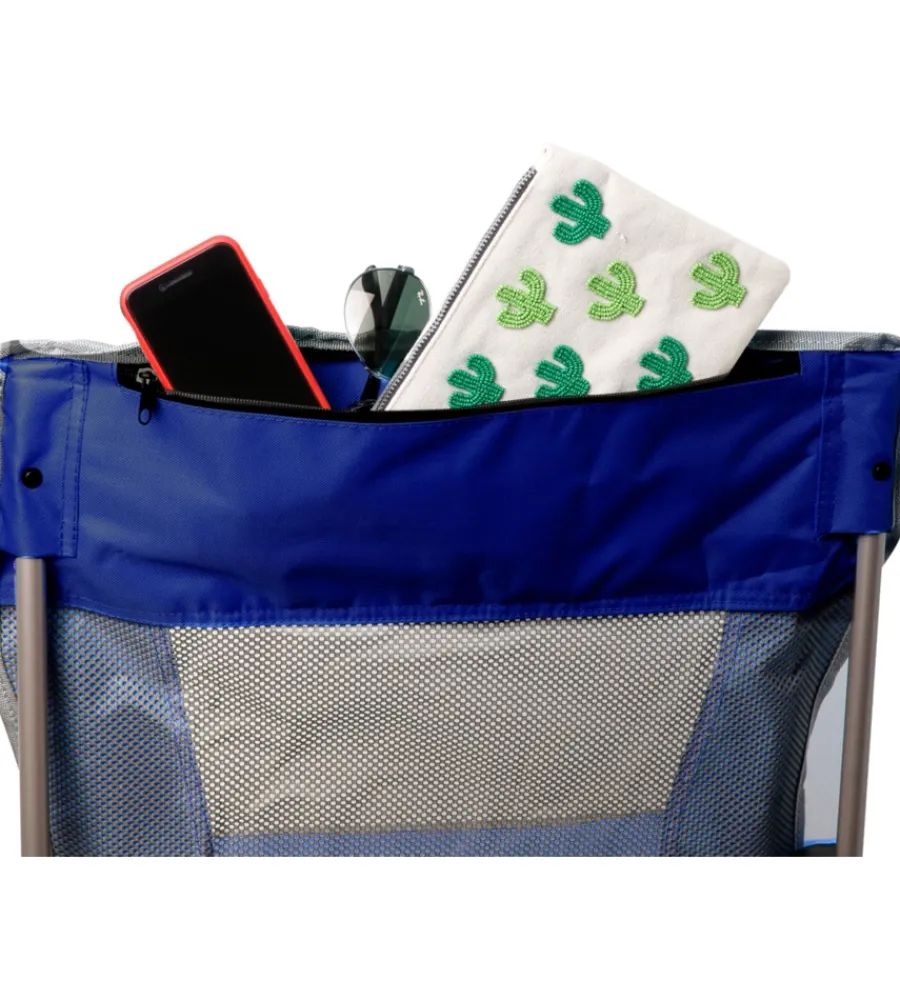 Campeggio-Brunner Spiaggina pieghevole "cuba airback" in acciaio e poliestere blu e azzurro 57x43x64 cm
