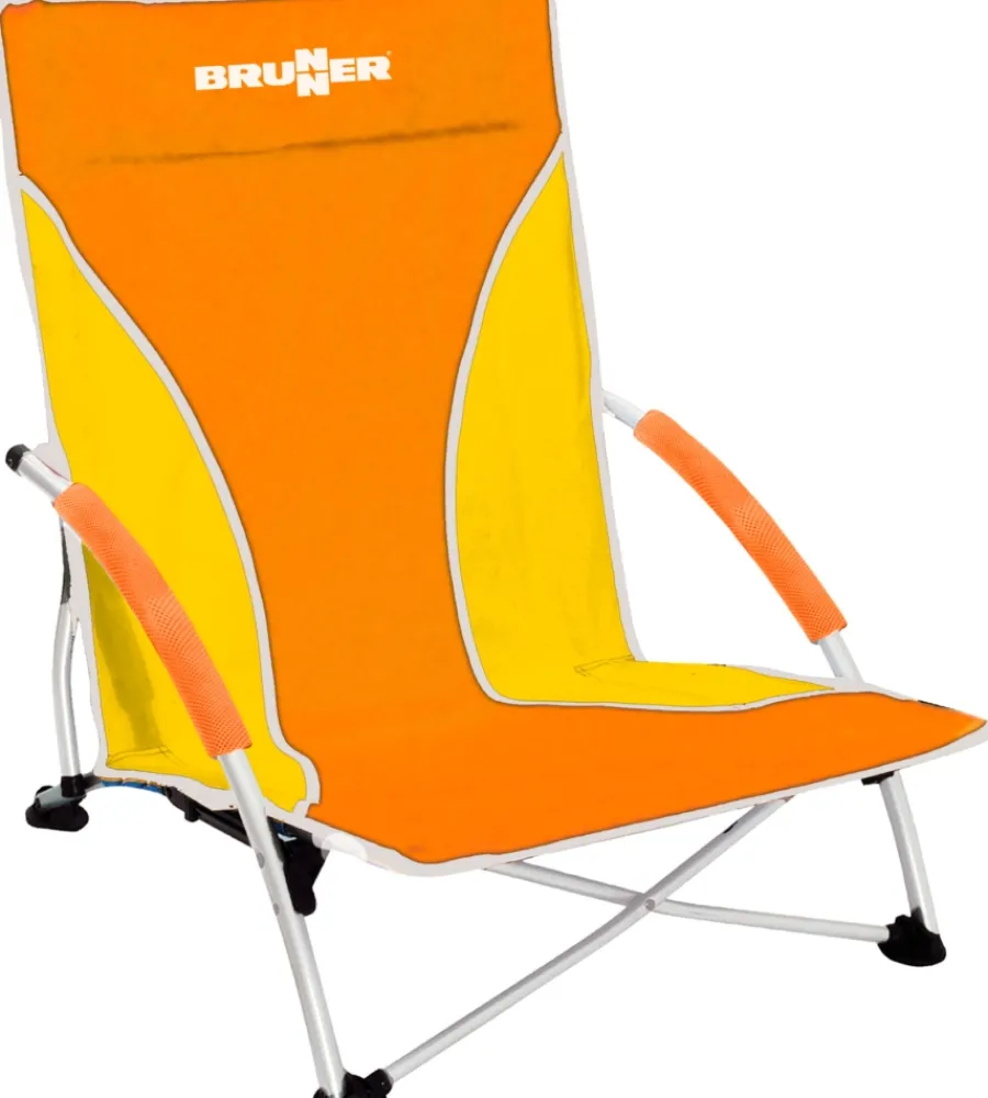 Best Spiaggina pieghevole "cuba" in acciaio e poliestere arancione e giallo 57x43x64 cm Campeggio