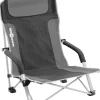 Campeggio-Brunner Spiaggina pieghevole "bula" in acciaio e poliestere nero e grigio 57x50x73,5 cm
