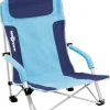 Brunner Campeggio|Spiaggina pieghevole "bula" in acciaio e poliestere azzurro e blu 57x50x73,5 cm