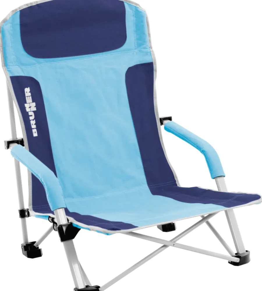 Brunner Campeggio|Spiaggina pieghevole "bula" in acciaio e poliestere azzurro e blu 57x50x73,5 cm