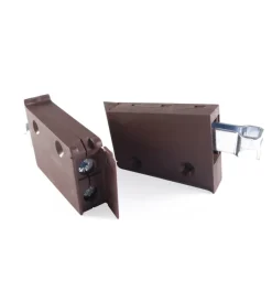 Ferramenta Per Mobili E Infissi- Staffe per aggancio pensili su barra colore marrone 2 pz.