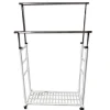 Discount Stender appendiabiti doppio estensibile con ruote in metallo bianco 45x90x104/170 cm Decorazione Ambienti