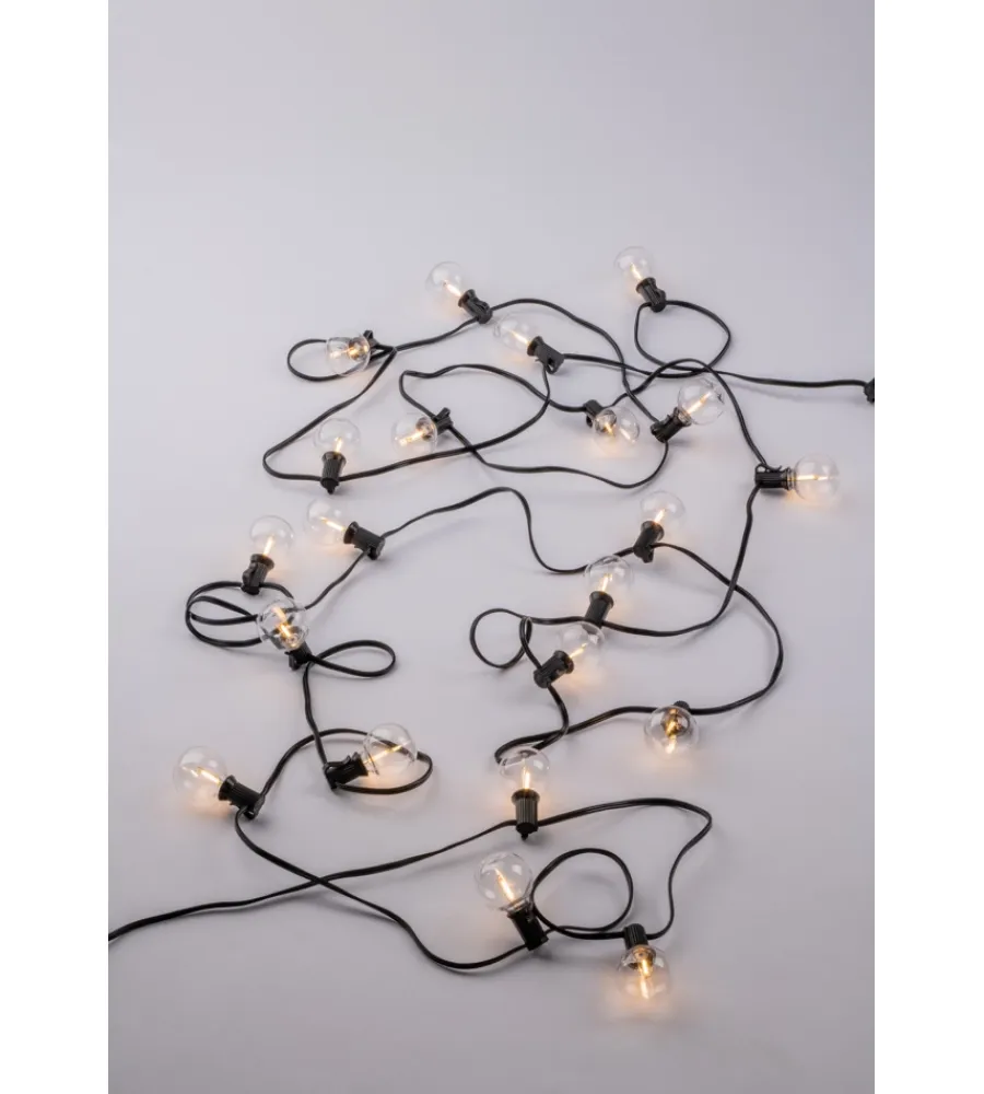 Illuminazione Per Esterno- Stringa led a energia solare "picnic" nera 7.6 m, 0.3 w, 25xe12